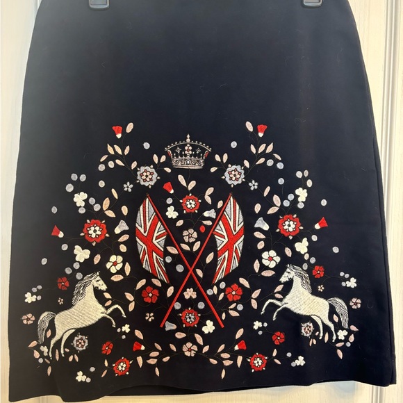 Boden Crown and Country Navy Lined Skirt - Picture 3 of 5